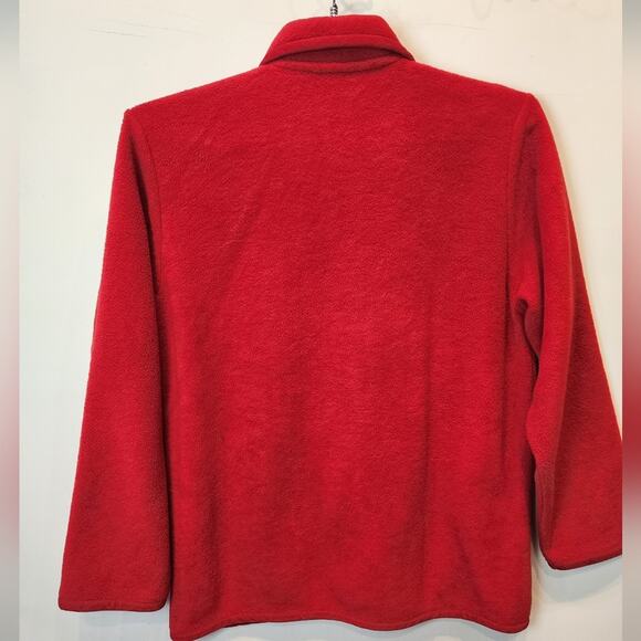 Vintage Cherokee Fall Christmas Red Cardigan Fleece Jacket - Picture 4 of 6